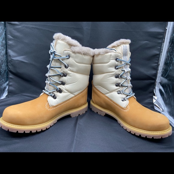 TIMBERLAND 6 INCH PREMIUM PUFFER WATERPROOF Boot WHEAT NUBUCK A2ER8 Women Size 9 - Picture 9 of 11
